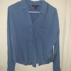 Forever21 blue blouse open back